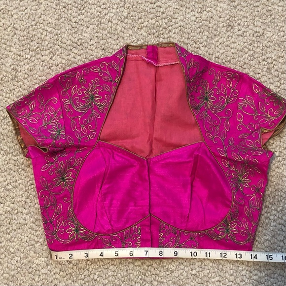 NWOT Yellow/Orange and Pink Chiffon Sari - Picture 9 of 12